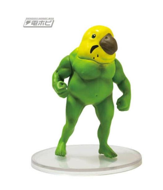 Japan Hulk Bird Muscular Budgerigar common parakeet Bird PVC mini figure model figurine