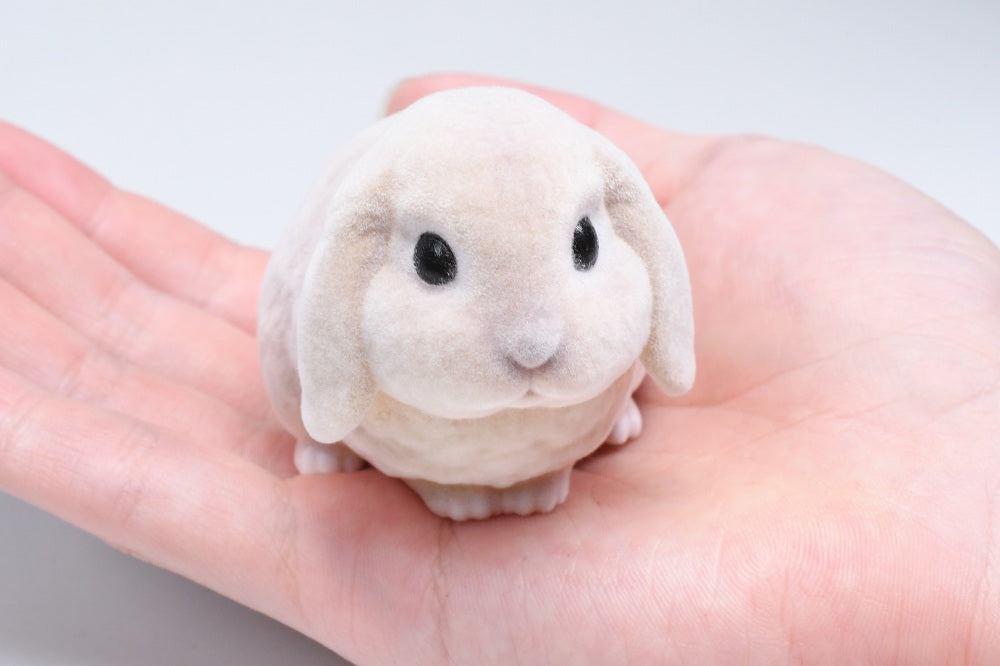 Japan Fluff Bunny Rabbit Pet Animal PVC hollowed figure model toy