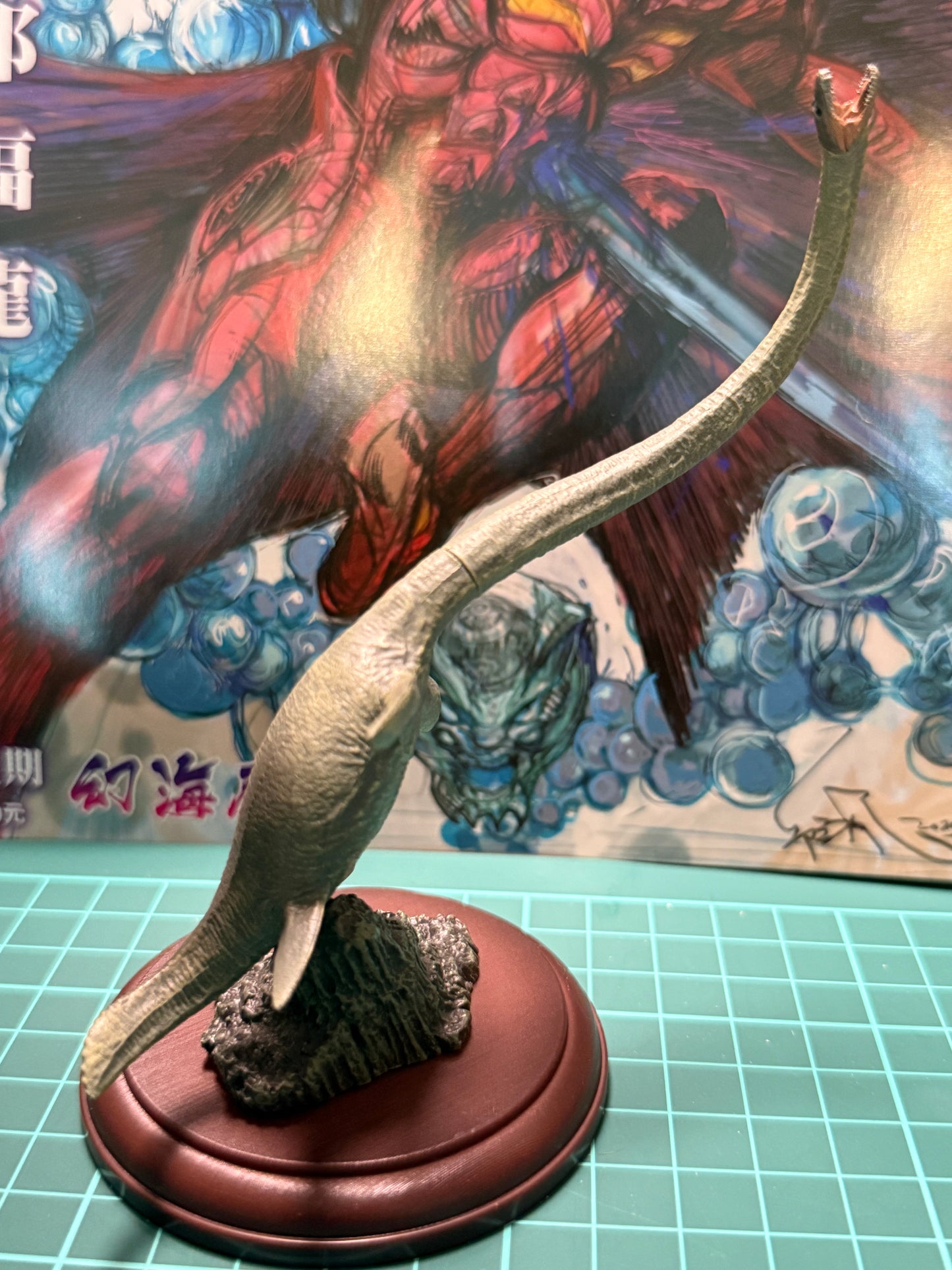 Japan Elasmosaurus Dinosaur PVC figurine figure model with base