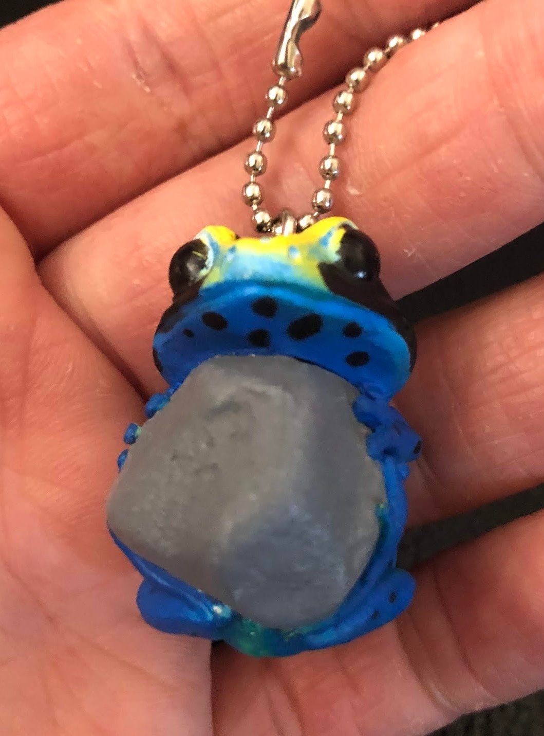 Japan Brazilian Cobalt poison-dart frog on Rock Resin Mini Figure Figurine Model keychain
