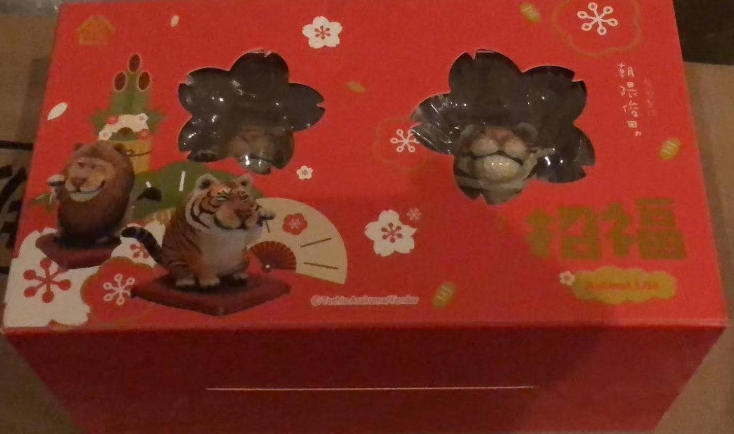 Animal Life Asakuma Toshio good luck charm Big Cat Lion & Tiger Ka-Ching PVC Mini Figurine Figure Model boxset