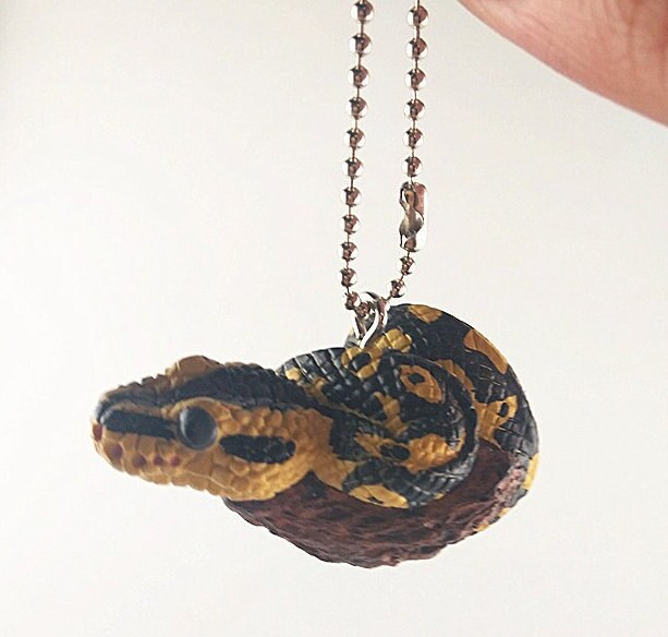 Japan Ball python snake resin mini figurine figure model keychain