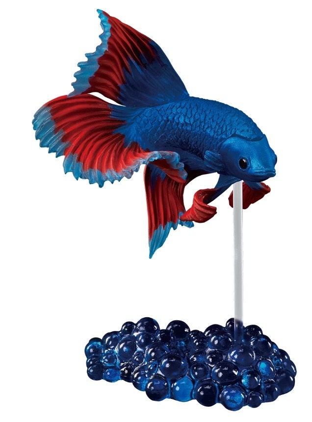 Siamese fighting fish betta fish PVC mini figure model figurine (BLUE/RED)