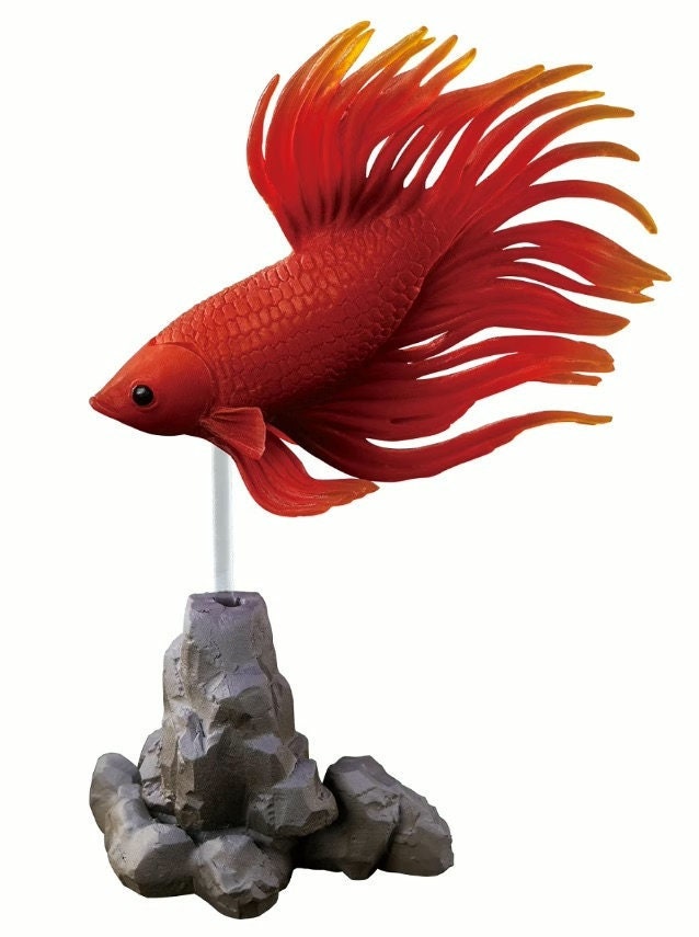 Siamese fighting fish betta fish PVC mini figure model figurine (RED)
