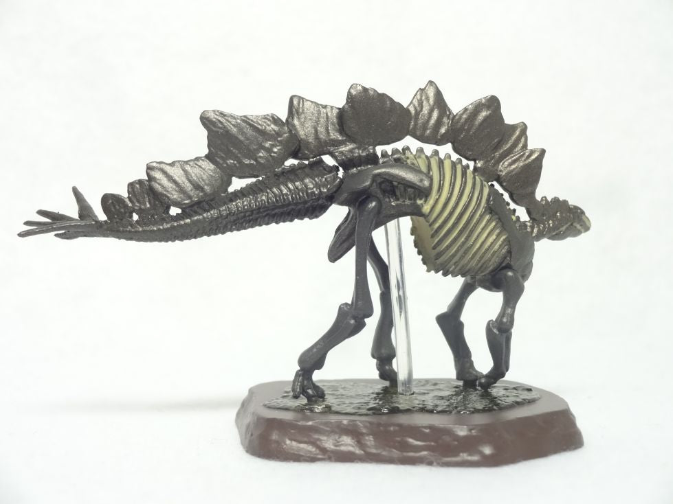 Retired Kaiyodo Choco Q Fossil Stegosaurus Skeleton (2018) Dinosaur PVC mini figure model RARE
