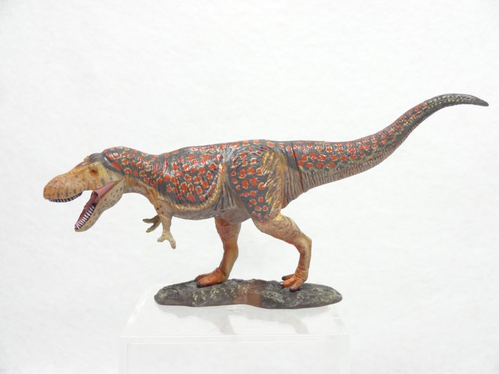 Japan UHA Kazunari Araki Tarbosaurus Dinosaur PVC mini figure figurine Model with base RARE