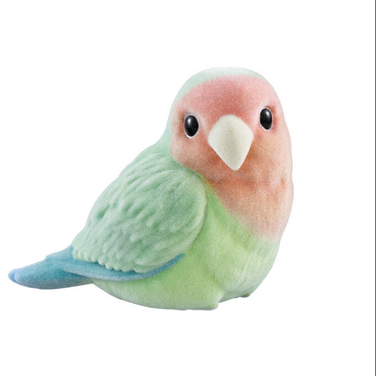 Japan Fluff Bird Friend Rosy-faced lovebird Parrot Bird PVC hollowed figure model toy