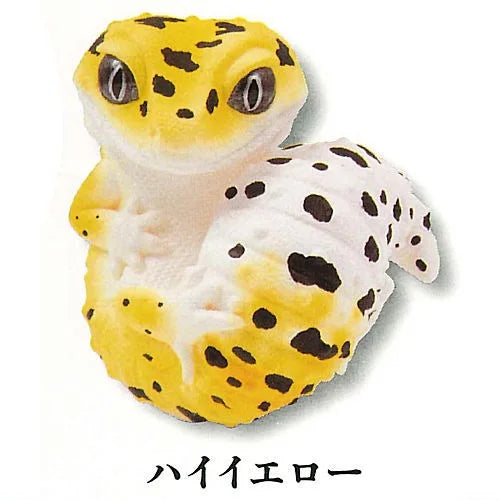 Japan Q Leopard gecko lizard PVC mini Figure model figurine keychain (A)