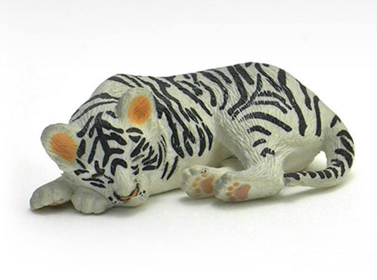 Japan Sleeping White Tiger animal PVC mini figure figurine Model