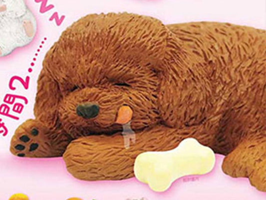 Japan Sleeping Poodle Dog animal PVC mini figure figurine Model