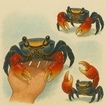 Red-clawed crab PVC Action Figure model with 28 joints