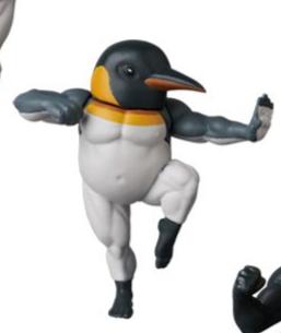 Japan Hulk Bird Muscular Emperor penguin Bird PVC mini figure model figurine