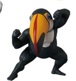 Japan Hulk Bird Muscular Toucan Bird PVC mini figure model figurine