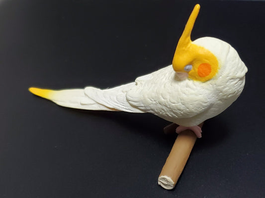 Retired Japan SHINEG Sleeping White Cockatoo Parrot Bird PVC mini figure figurine Model