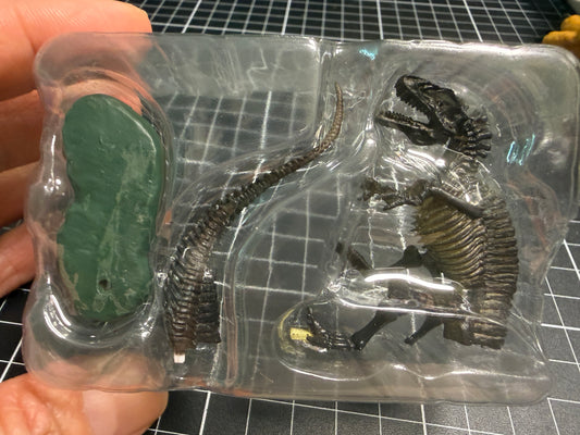 Japan Kaiyodo F-Toys Dinosaur Master Acrocanthosaurus Skeleton PVC Mini Figure Model Gashapon (Dark)