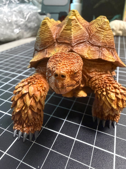 Japan Monster Geochelone sulcata Tortoise Turtle Replica Model Figurine 10cm (Orange)
