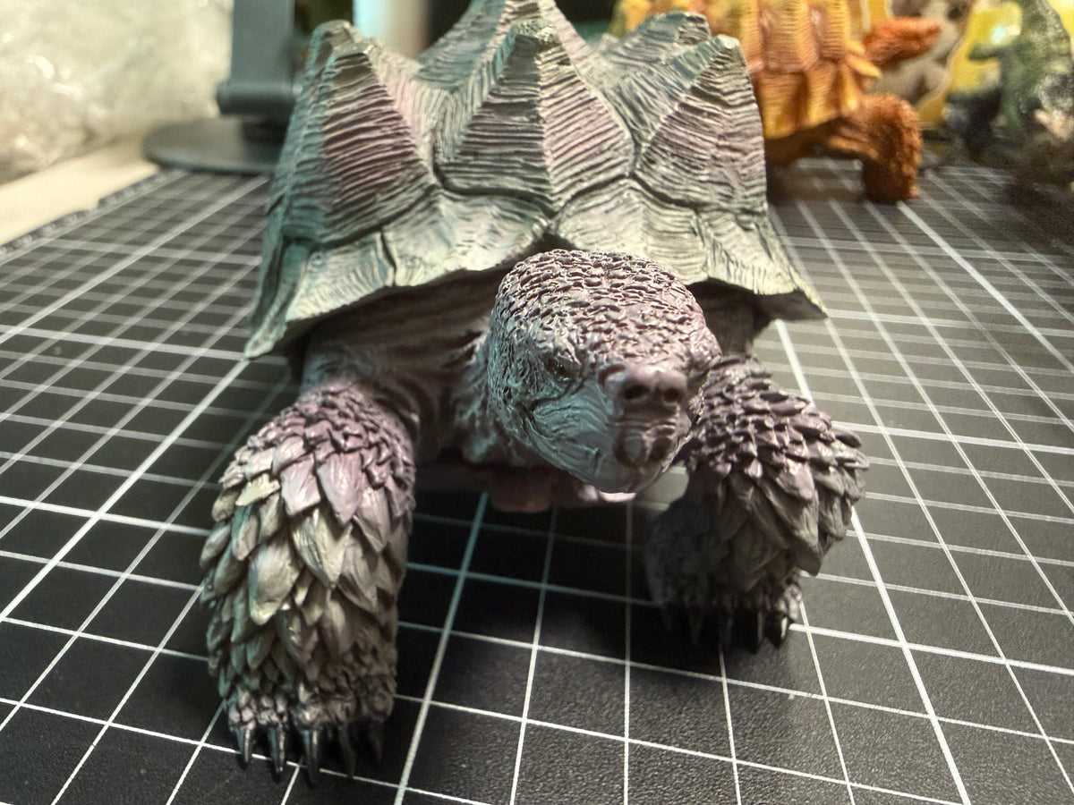 Japan Monster Geochelone sulcata Tortoise Turtle Replica Model Figurine 10cm (Grey)