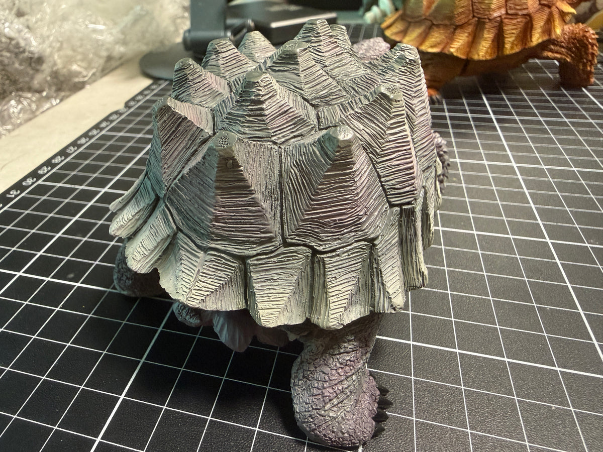 Japan Monster Geochelone sulcata Tortoise Turtle Replica Model Figurine 10cm (Grey)