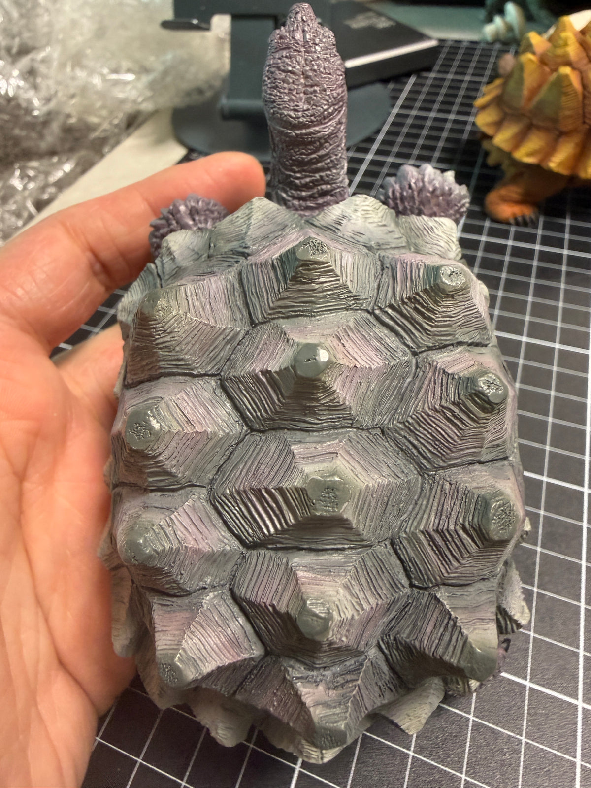 Japan Monster Geochelone sulcata Tortoise Turtle Replica Model Figurine 10cm (Grey)