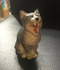 Retired Japan Yujin Shōwa Yawn Cat (Yellow/ Grey) animal PVC figure figurine model