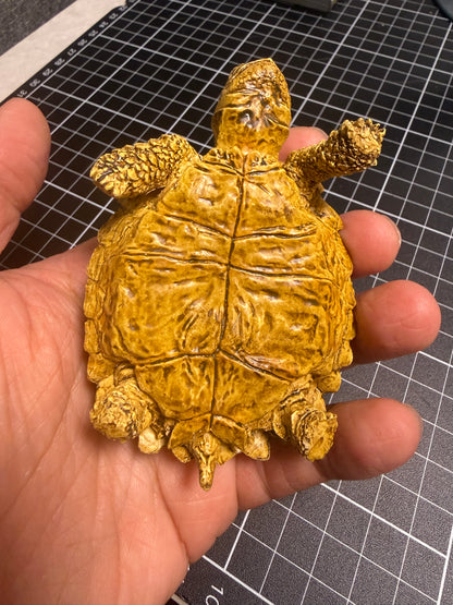 1:1 Lebensgroße Replik einer Schildkröte, Geochelone sulcata, Modellfigur, 36 cm