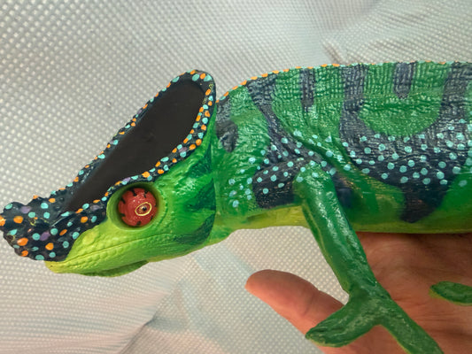 Retired Safari Ltd. 16" PARSON'S CHAMELEON lizard PVC figure model (1996) RARE item!