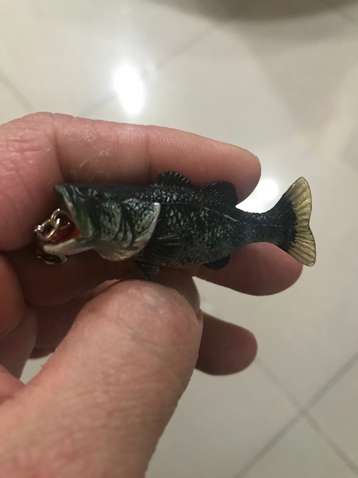 Largemouth bass fish fishing PVC mini Figure model keychain