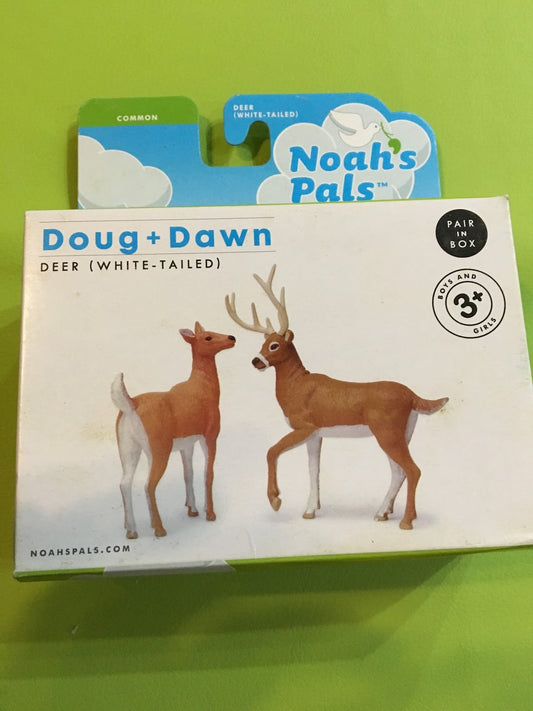 NOAH'S PALS DEER (WHITE-TAILED) Animal PVC figurine figure Model pair in box