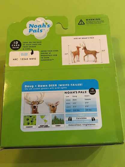 NOAH'S PALS DEER (WHITE-TAILED) Animal PVC figurine figure Model pair in box