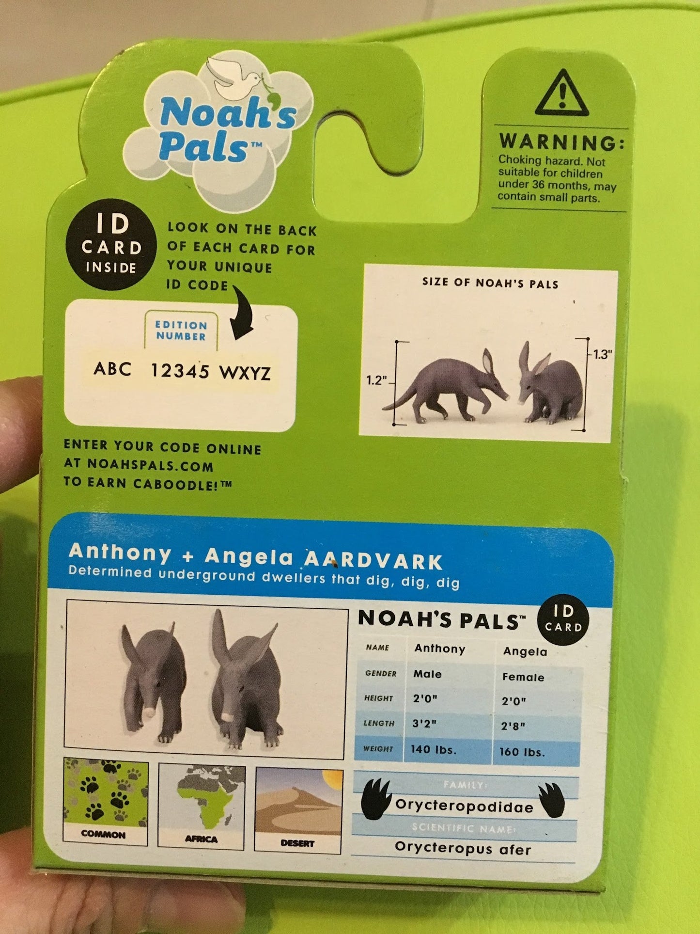 NOAH'S PALS Aardvark Animal PVC figurine figure Model pair in box