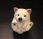 Japan White Shiba Inu Dog Ball Ball Animal PVC Mini Figurine Figure Model