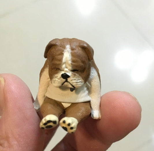 Japan ZooZooZoo Sleeping English Bulldog dog animal PVC mini Model Figure Figurine