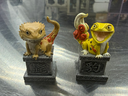 Qualia Koma Breaded Dragon & Leopard Gecko Lizard Mascot PVC Figure figurine Model Set B