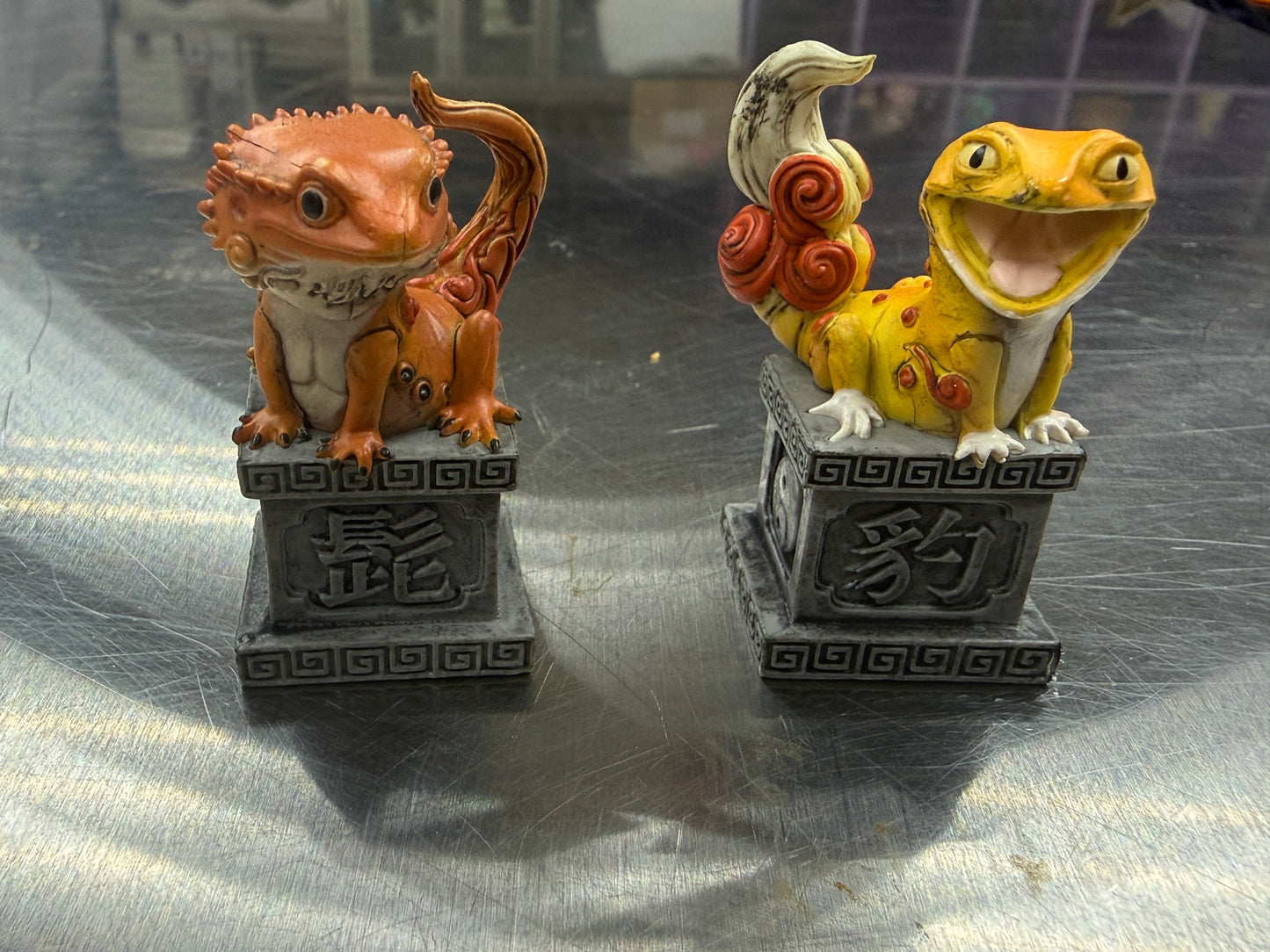 Qualia Koma Breaded Dragon & Leopard Gecko Lizard Mascot PVC Figure figurine Model Set A