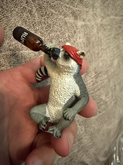 Japan 朝隈俊男 Asakuma Toshio drinking animal  Ring tailed lemur mini PVC figurine figure model