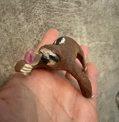 Japan 朝隈俊男 Asakuma Toshio drinking animal Sloth mini PVC figurine figure model