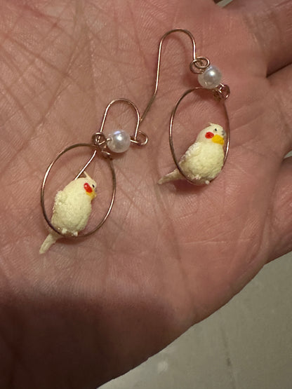 Custom Made Cockatoo Parrot Bird earrings accessories (pairs)