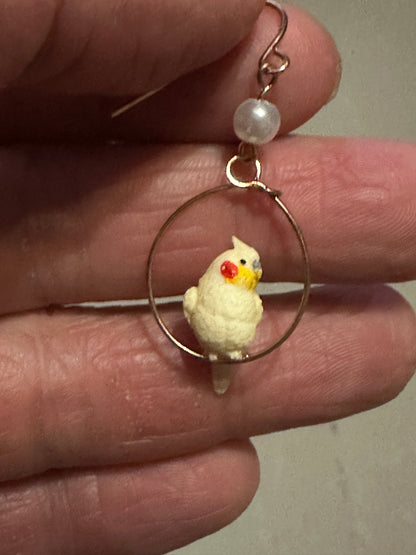 Custom Made Cockatoo Parrot Bird earrings accessories (pairs)