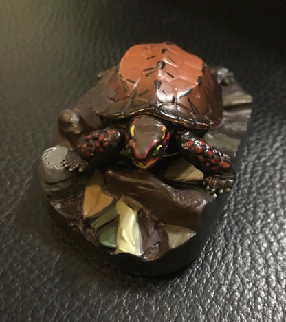 Colorata Ryukyu black-breasted leaf turtle PVC mini figurine figure model Rare