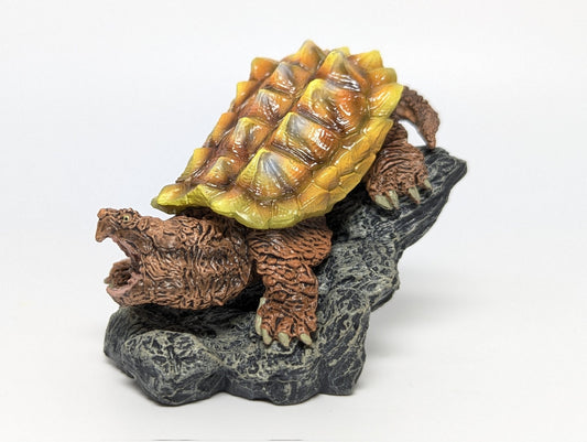 Japan Common Snapping Turtle PVC Mini Model Figurine with stand (Yellow) SP item