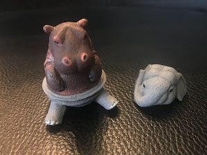 Japan Hippo act as Elephant animal PVC mini Model Figure Figurine