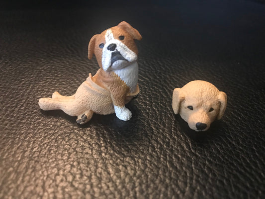 Japan Bulldog act as Labrador Retriever dog animal PVC mini Model Figure Figurine