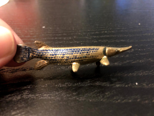 Japan Alligator Gar Fish ancient fish animal PVC mini Figure Model Figurine