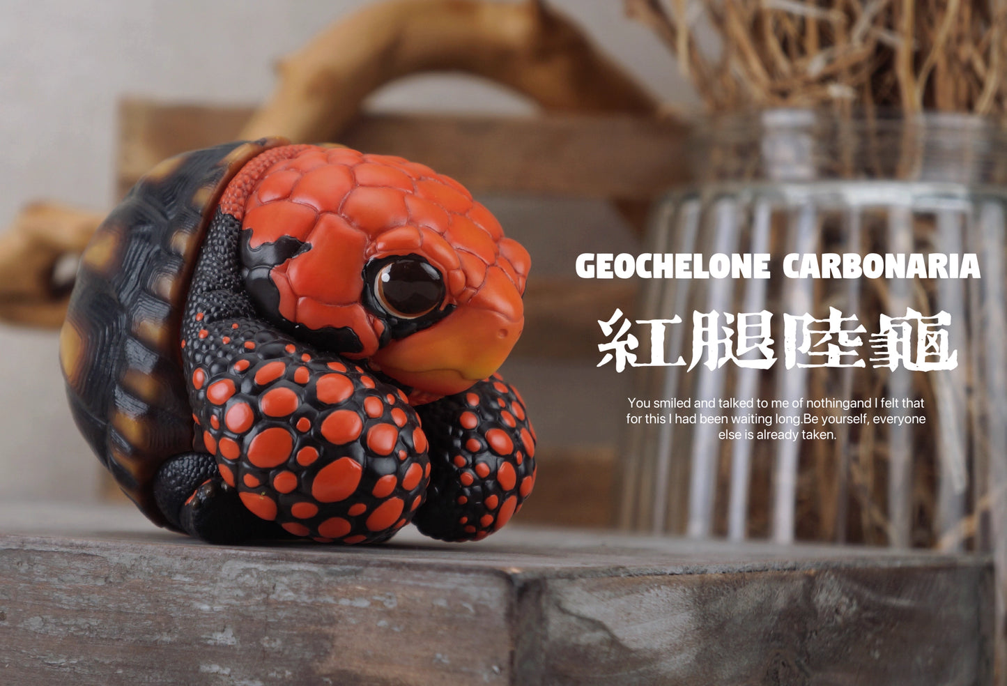 Super Q Red footed tortoise turtle Resin Replica Model Figurine Figure