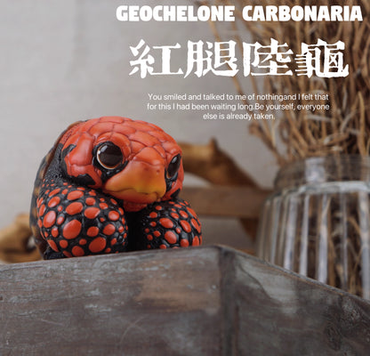 Super Q Red footed tortoise turtle Resin Replica Model Figurine Figure