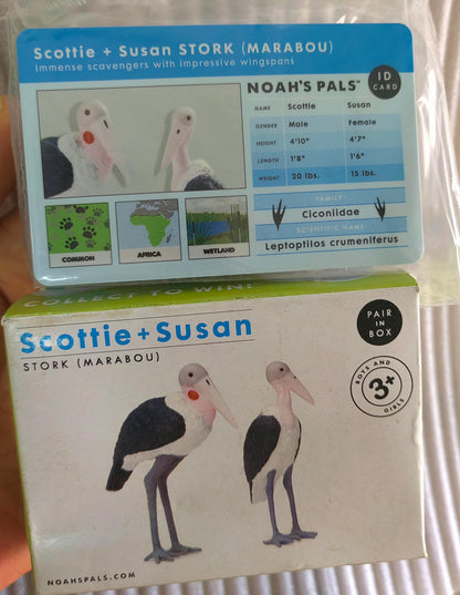 NOAH'S PALS Stork Bird (Marabou) Animal PVC figurine figure Model pair in box