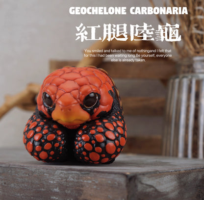 Super Q Red footed tortoise turtle Resin Replica Model Figurine Figure