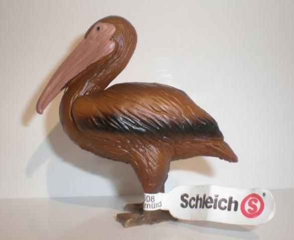 Retired Schleich 14173 BROWN PELICAN Bird animal PVC figure figurine model with tag RARE