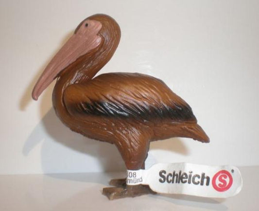Retired Schleich 14173 BROWN PELICAN Bird animal PVC figure figurine model with tag RARE