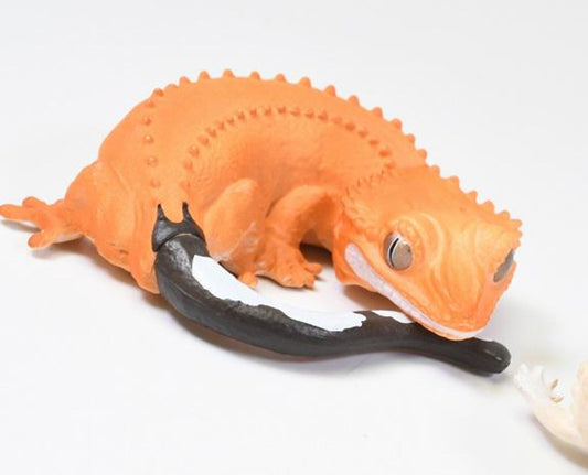 Japan Reptile Sleeping Red Crested gecko lizard PVC minifigure model A